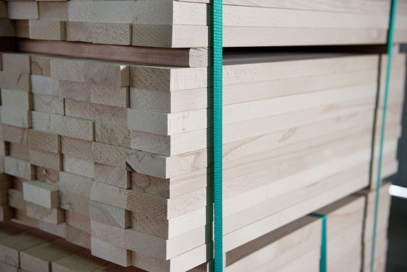 Planed beech mouldings
